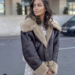 Zara fur lined jacket Clearance